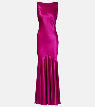 Nina Ricci Abito lungo in raso di misto seta