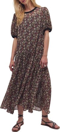 Free People Courtside Crush Floral Maxi Dress in Black Combo at Nordstrom, Size X-Large