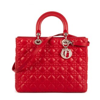 Dior Pre-owned Womens Lady Large Shoulder Bag - Red - One Size
