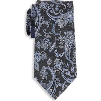 Michael Kors Big & Tall Dallard Paisley Tie in Black at Nordstrom, Size X-Large