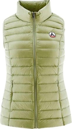 Jott Groene Zijden Bodywarmer - Dames - Bodywarmers - Groen - XS - Leer - Jassen