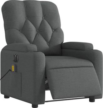 vidaXL Vidaxl - Sill&oacute;n Reclinable De Masaje El&eacute;ctrico Tela Gris Oscuro