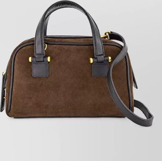Ami calf leather mini bowling bag