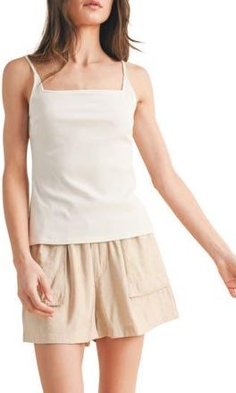 Wishlist Ribbed Square Neck Cami in Off White at Nordstrom Rack, Size Medium