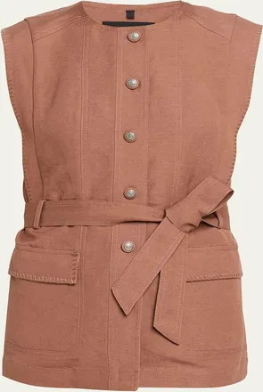 Kobi Halperin Beckett Belted Linen Vest