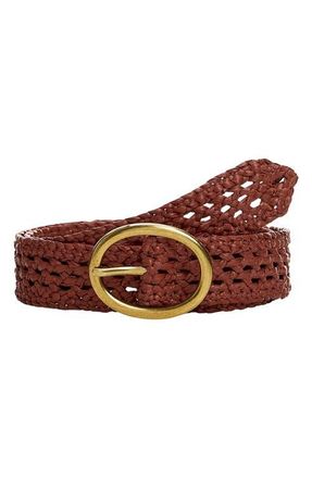 Mango Woven Belt in Burnt Orange at Nordstrom, Size Medium