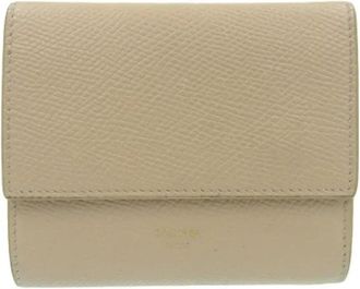 Celine Tweedehands leren portemonnees - unisex - Vintage Accessoires - Beige - ONE Size - Vintage