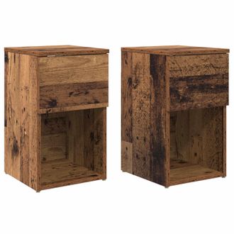 vidaXL Mueble Cama 2 Pcs Madera Envejecida 29 X 31,5 X 49 Cm Vidaxl