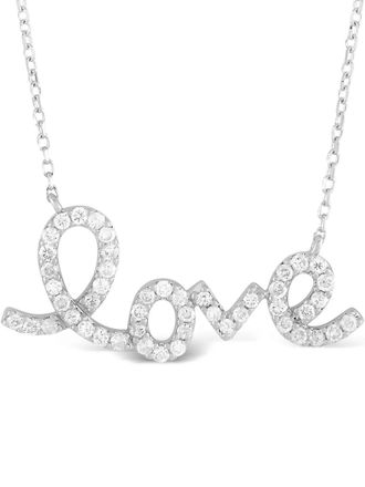 Luxury Bazaar 14K white gold Love diamond pendant necklace - Silver