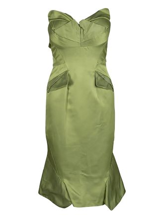 Zac Posen strapless ruffled dress - Green