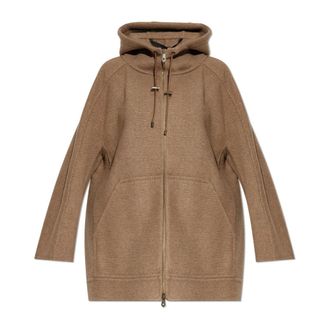 Max Mara Single-Breasted Coats, female, Beige, XS, Gradi Cashmere Jacket