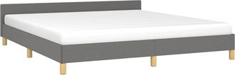 vidaXL Cama Sin Colch&oacute;n De Tela Gris Oscuro 180x200 Cm Vidaxl