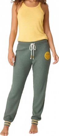 PJ Salvage Womens Campfire Cozy Thermal Lounge Pant In Sage Leaf