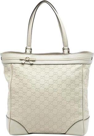 Gucci Pre-owned Tote Bags, female, White, Size: ONE SIZE Pre-owned Leather Tote Bag