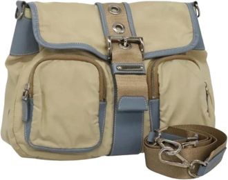 Prada Pre-owned Cross Body Bags, female, Beige, Size: ONE SIZE Pre-owned Nylon Shoulder Bag