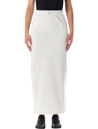 Coperni Womens Organic Cotton Jogging Skirt - Light Grey - Size Medium