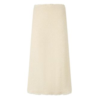 Alberta Ferretti Midi Skirt with Fringed Hem - female - Alberta Ferretti - Midi Skirts - Beige - XS - Skirts