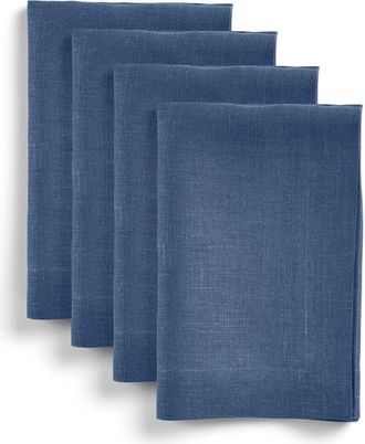 Solino Home Linen Dinner Napkins Set of 4, 20 x 20 - Diana in Vintage Blue at Nordstrom