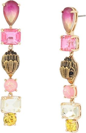 Kurt Geiger Eagle Stone Linear Drop Earrings in Pink Multi at Nordstrom