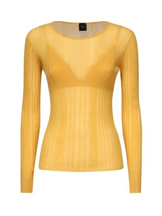 Pinko Semi-sheer Ribbed Sweater