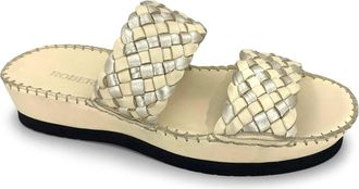 Robert Zur Womens Gala Slide Sandals In Bone/gold