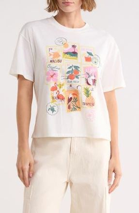 Vinyl Icons Tropical Stamps Graphic T-Shirt in Marshmallow at Nordstrom Rack, Size X-Small