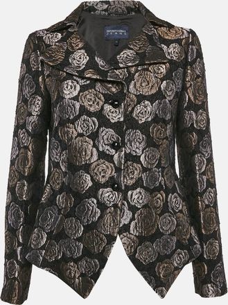 Emporio Armani Jeans Black Floral Jacquard Button Front Blazer