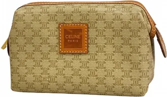 Celine Beige Brown Pvc Pouch (Pre-Owned)