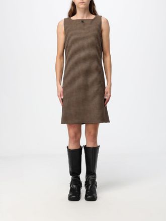 Courr&egrave;ges Sleeveless A-Line Mini Dress with Houndstooth Print