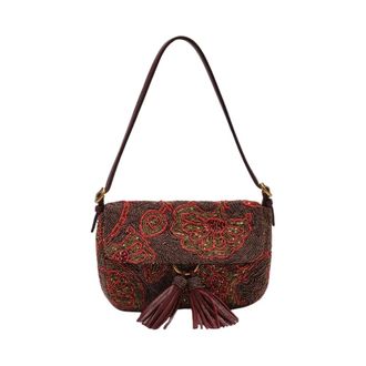 Maliparmi Maliparmi, Tassen, Dames, Veelkleurig, ONE Size, Katoen, Blossom Embroidery Baguette