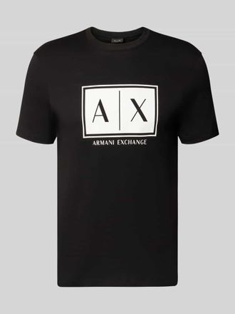 A|X Armani Exchange T-Shirt mit Logo und Rundhalsausschnitt in Black, Gr&ouml;&szlig;e XXL