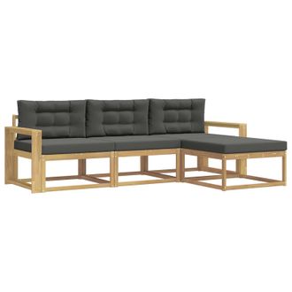 vidaXL Conjunto De Sof&aacute;s De Exterior 4 Pcs Blanco Y Antracita Vidaxl