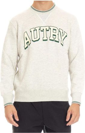 Autry Grijze Trui met Contrastbies - Heren - Sweatshirts - Grijs - L - Katoen - Hoodies & sweatvesten
