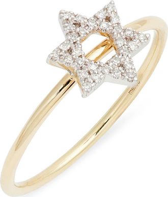 Meira T Star of David Diamond Ring in Yellow at Nordstrom, Size 6.5