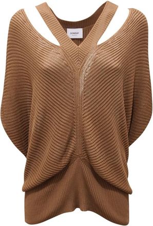 Dondup Camel Tanktop - Dames - V-hals truien - Bruin - S - Truien & Vesten