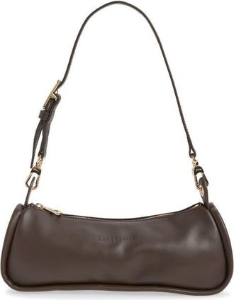 Longchamp Roseau Leather Shoulder Bag in Mocha at Nordstrom