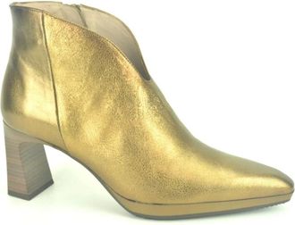 Hispanitas Bronze Bootie - Dames - Laarzen met Hak - Geel - 37 EU - Leer - Schoenen