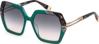 Furla Womens SFU684-560Z48 SFU684 56 560Z48 Sunglasses - Dark Green - One Size