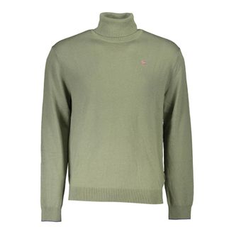 Napapijri Turtlenecks, male, Green, Size: 2XL Green Mens Sweater Embroidered Logo