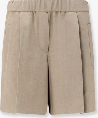 Brunello Cucinelli Shorts in misto viscosa e lino - BRUNELLO CUCINELLI - gender_Woman