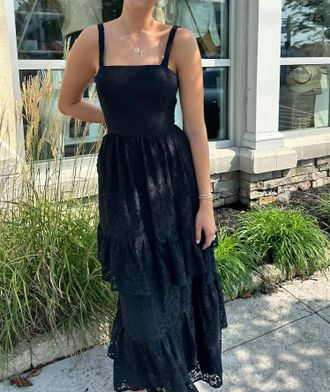 Corey Lynn Calter Marisol Ruffled Tiered Dress In Black