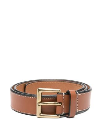 Gianfranco Ferre 1990s stitched belt - unisex - Leather/Metal - 90 - Brown