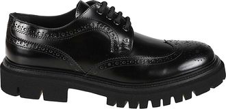 Baldinini Polished Calf Leather Brogue Derby Shoes