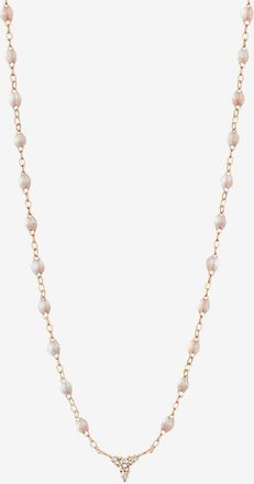 Gigi Clozeau Ros&eacute;gold-Halskette mit Harzperlen und Diamanten Petit Kosmos Opale - 42 cm