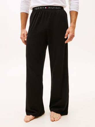 Tommy Hilfiger Loungehose, Herren, Gr. XXL (56), N-Gr, schwarz, Jersey, Obermaterial: 95% Baumwolle, 5% Elasthan, TOMMY HILFIGER UNDERWEAR, relaxed fit lang, Hosen L