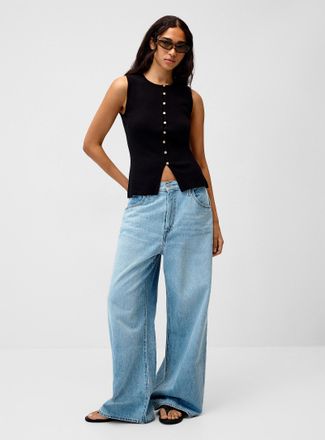 Twik Womens Fitted buttoned sweater vest