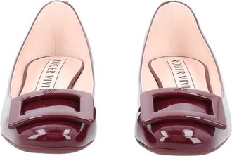Roger Vivier Glossy Patent Calfskin Ballerina Flats with Rectangular Buckle