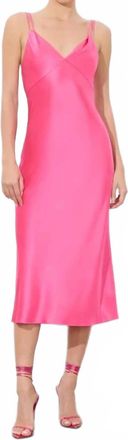 Alice & Olivia Kiro V Neck Slip Dress In Wild Pink