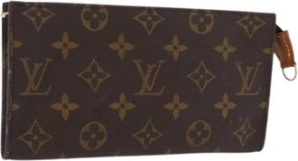 Louis Vuitton Pre-owned Monogram Accessory Pouch - Dames - Vintage Clutch - Bruin - ONE Size - Leer - Vintage