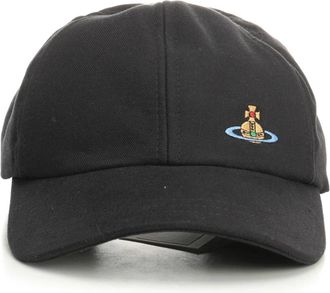 Vivienne Westwood Orb Baseball Cap - unisex - Petten - Zwart - L/Xl - Katoen - Accessoires